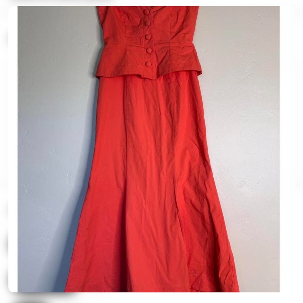Anthropologie Maeve Midi Orange Dress - Picture 4 of 5
